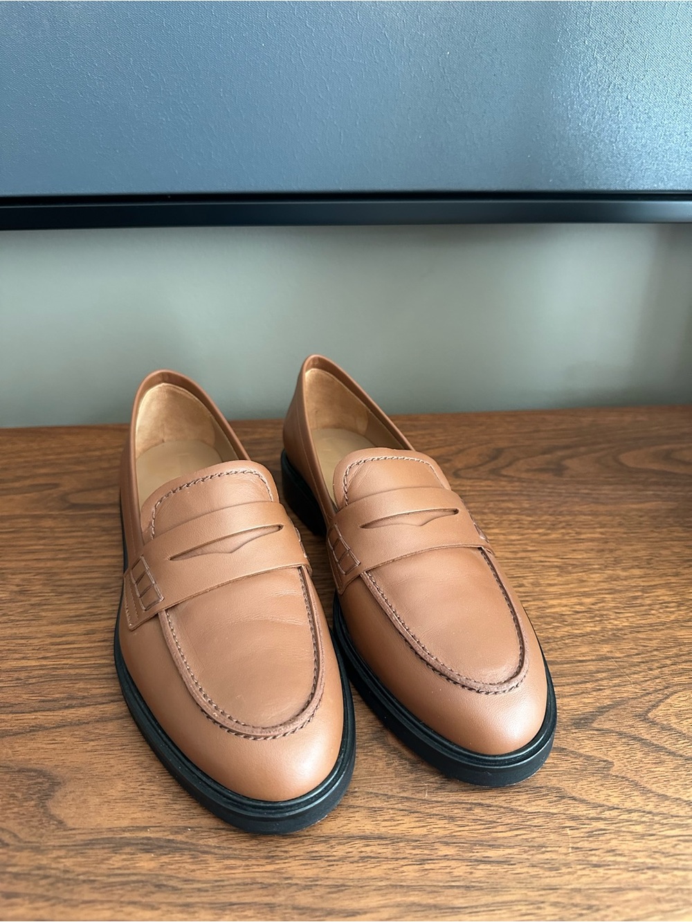 Flattered Tan Leather Penny Loafers
